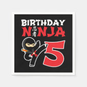 Serviette En Papier 5 ans Karate Ninja Party Enfants 5e anniversaire (Devant)