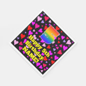 Serviette En Papier 5e anniversaire : Amour Hearts Motif, Arc-en-ciel (Coin)