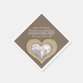 Serviette En Papier 5e anniversaire bois coeur personnalisés serviette (Coin)