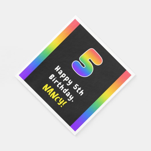 Serviette En Papier 5e anniversaire : Spectre arc-en-ciel # 5, Nom per (Coin)