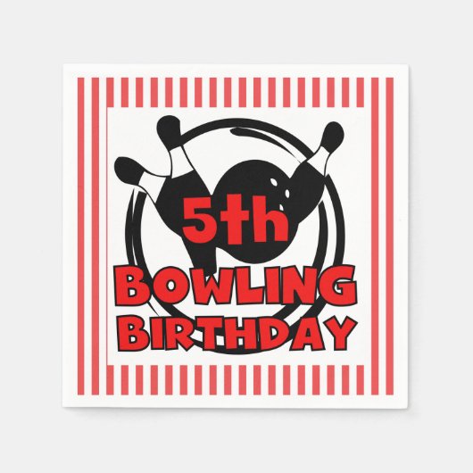 Serviette En Papier 5e Bowling Sports Papier d'anniversaire (Devant)