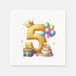 Serviette En Papier 5ème anniversaire en or