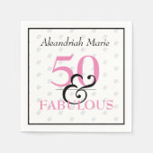 Serviette En Papier 5O et fabuleux Elegant Anniversaire Moderne (Devant)