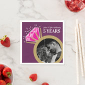 Serviette En Papier 5th rose tourmaline anniversary (En situation)