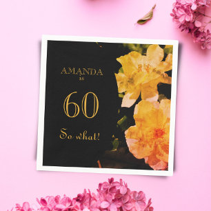 Serviette En Papier 60 alors Quelle Rose Jaune Funny 60e fête d'annive