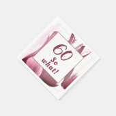 Serviette En Papier 60 alors quelle Tulipe Bourgogne Florale 60e anniv (Coin)