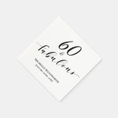Serviette En Papier 60 and Fabulous Sixtieth Birthday Elegant Script (Coin)