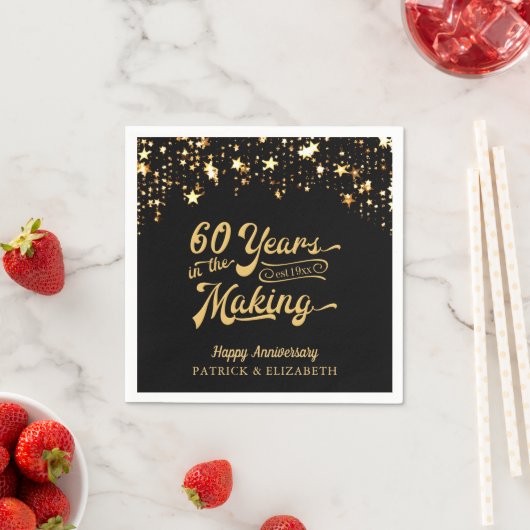 Serviette En Papier 60 ANS DANS LES 50e Étoiles (En situation)