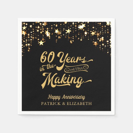 Serviette En Papier 60 ANS DANS LES 50e Étoiles (Devant)
