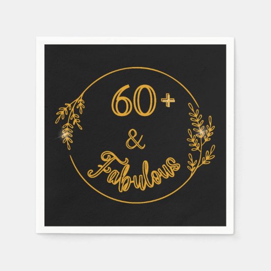 Serviette En Papier 60 ans et fabuleux (Devant)