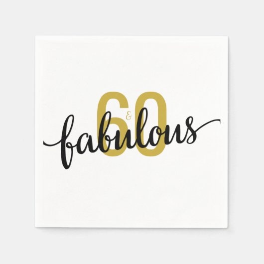 Serviette En Papier 60 et fabuleux 60e anniversaire (Devant)