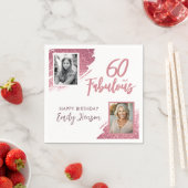 Serviette En Papier 60 et fabuleux Parties scintillant rose 2 Photo 60 (En situation)