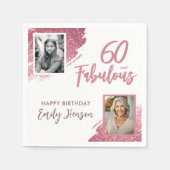 Serviette En Papier 60 et fabuleux Parties scintillant rose 2 Photo 60 (Devant)