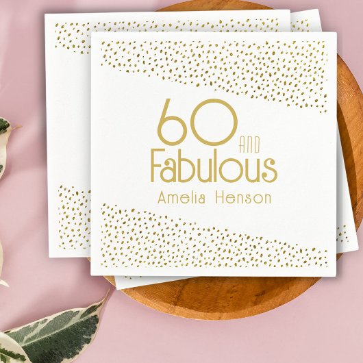Serviette En Papier 60 et Fabulous Gold Parties scintillant 60e annive