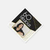 Serviette En Papier 60 et Fabulous Gold Parties scintillant Photo 60e  (Coin)