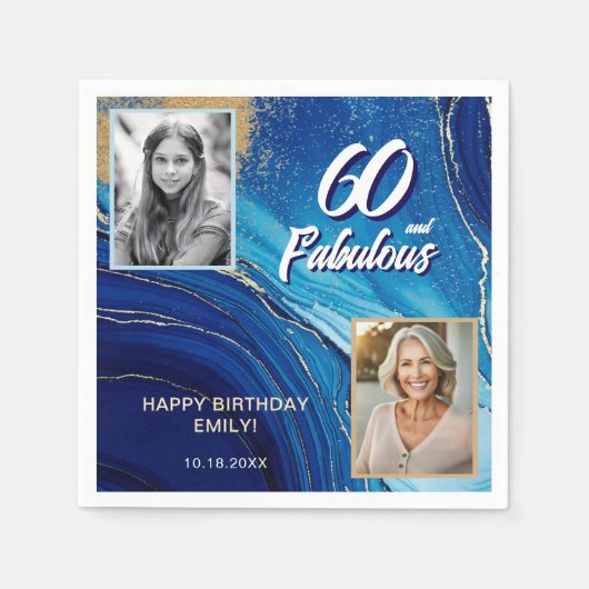 Serviette En Papier 60 et Fabulous Marble Parties scintillant 2 Photo  (Devant)