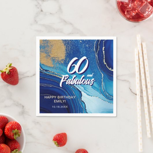 Serviette En Papier 60 et Fabulous Marble Parties scintillant Annivers (En situation)