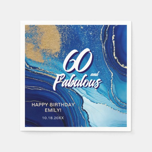 Serviette En Papier 60 et Fabulous Marble Parties scintillant Annivers (Devant)