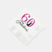 Serviette En Papier 60 et Fabulous Pink Parties scintillant 60e fête d (Coin)
