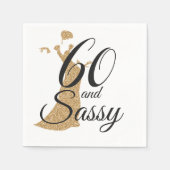 Serviette En Papier 60 et fête d'anniversaire de Sassy (Devant)