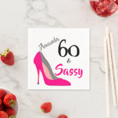 Serviette En Papier 60 et Sassy 60e anniversaire (En situation)