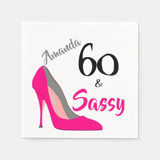 Serviette En Papier 60 et Sassy 60e anniversaire (Devant)