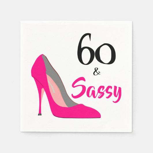 Serviette En Papier 60 et Sassy 60e fête d'anniversaire (Devant)