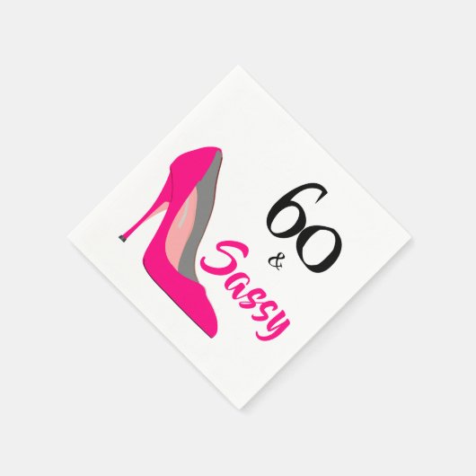 Serviette En Papier 60 et Sassy 60e fête d'anniversaire (Coin)
