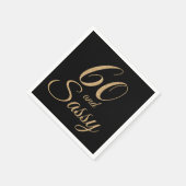 Serviette En Papier 60 et Sassy Black Gold Parties scintillant fête d' (Coin)