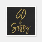 Serviette En Papier 60 et Sassy Gold Foil Anniversaire serviettes (Devant)