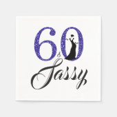 Serviette En Papier 60 et Sassy Royal Blue Parties scintillant fête d' (Devant)