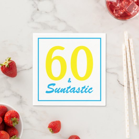 Serviette En Papier 60 et Suntastic Bright Jaune fête d'anniversaire (En situation)