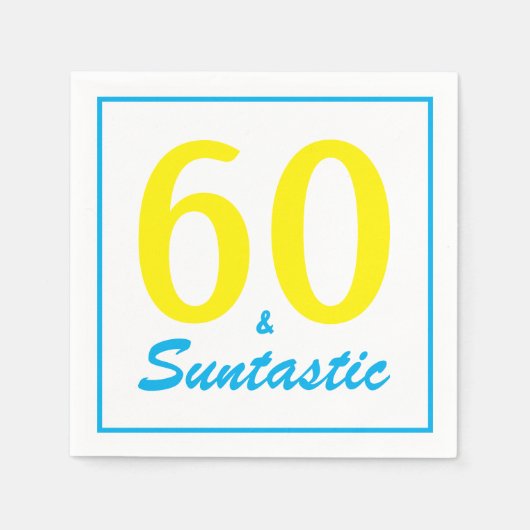 Serviette En Papier 60 et Suntastic Bright Jaune fête d'anniversaire (Devant)