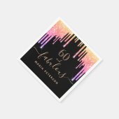 Serviette En Papier 60 fabuleux anniversaire noir parties scintillant  (Coin)