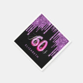 Serviette En Papier 60 Fabuleux anniversaire noir violet parties scint (Coin)