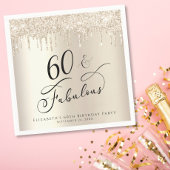 Serviette En Papier 60 Fabuleux Parties scintillant Gold Custom Annive