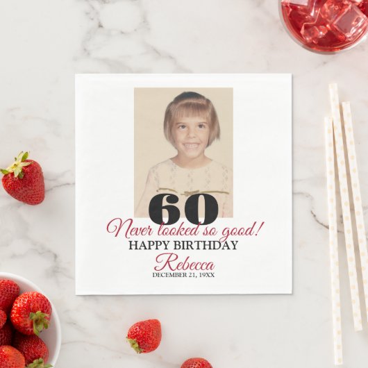 Serviette En Papier 60e anniversaire (En situation)
