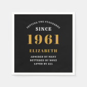 Serviette En Papier 60e anniversaire 1961 Black Gold (Devant)