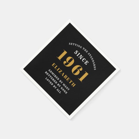 Serviette En Papier 60e anniversaire 1961 Black Gold (Coin)