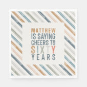 Serviette En Papier 60e anniversaire accessoires déco (Devant)