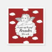 Serviette En Papier 60e anniversaire Angel chrétien dans les nuages Ro (Devant)