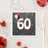 Serviette En Papier 60e anniversaire Ballons sur Parties scintillant n (En situation)