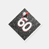 Serviette En Papier 60e anniversaire Ballons sur Parties scintillant n (Coin)