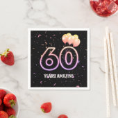 Serviette En Papier 60e anniversaire Balloons et Confetti (En situation)