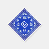 Serviette En Papier 60e anniversaire Bandana bleue (Coin)