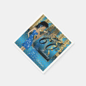 Serviette En Papier 60e anniversaire Bash Girl Party en bleu et or (Coin)
