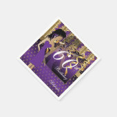 Serviette En Papier 60e anniversaire Bash Girl Party en violet et or (Coin)