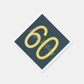 Serviette En Papier 60e anniversaire bleu et or (Coin)