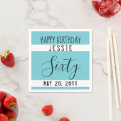 Serviette En Papier 60e anniversaire Bleu noir Livre blanc serviettes (En situation)