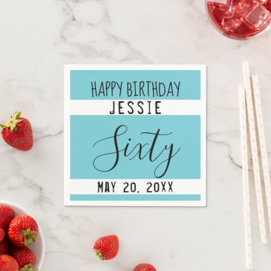 Serviette En Papier 60e anniversaire Bleu noir Livre blanc serviettes (En situation)